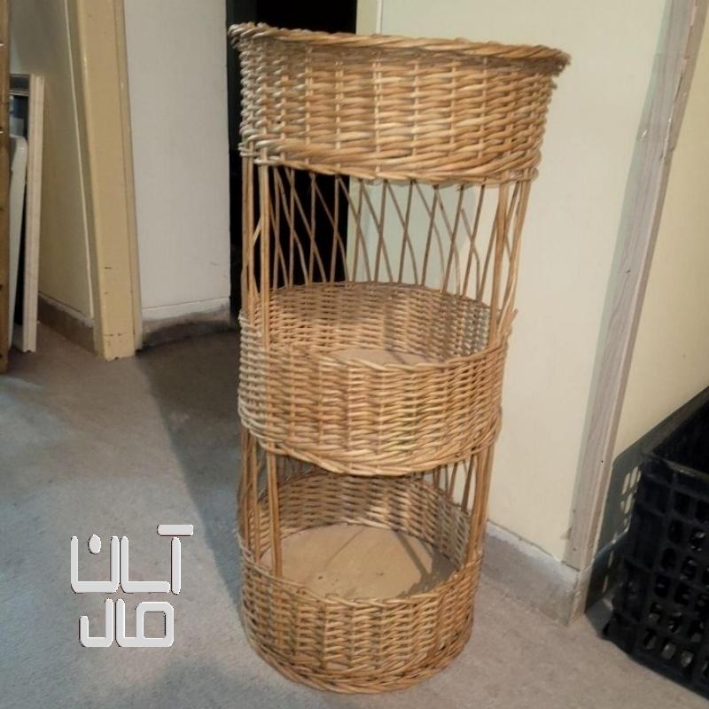 سبد حصیری سه طبقه